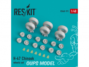 ResKit kit d'amelioration helico RS48-0191 Ensemble de roues pour H-47 Chinook 1/48