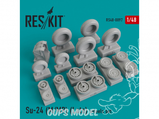 ResKit kit d'amelioration avion RS48-0097 Ensemble de roues pour Su-24 (М/ МR) (Late) 1/48