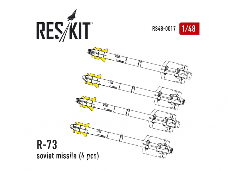 ResKit kit RS48-0017 R-73 soviet missile (4 pcs) pour Su-27/30/33/34/35/37 MiG-29 1/48