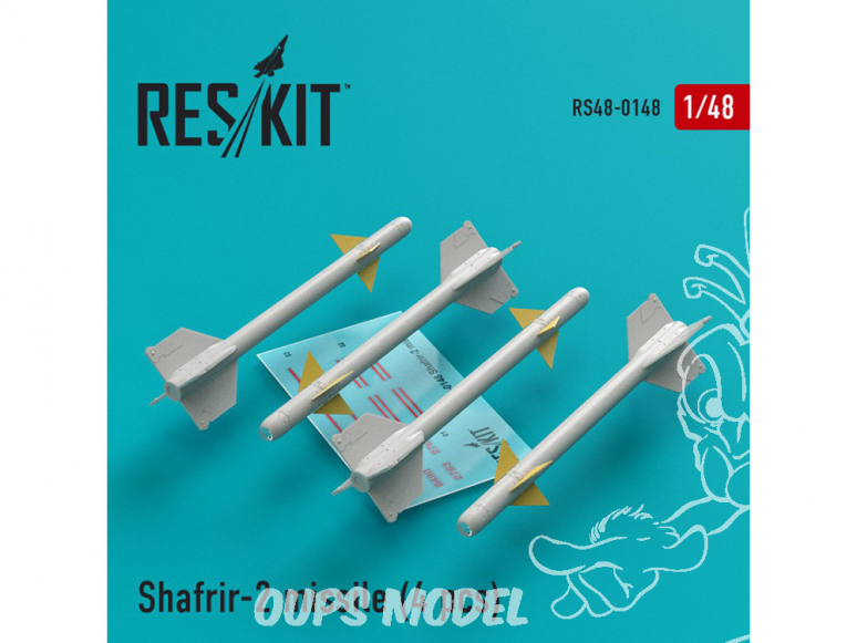 ResKit kit RS48-0148 Shafrir-2 missile (4 pcs) pour Mirage 3C, Mirage 3CJ, Super Mystére 1/48