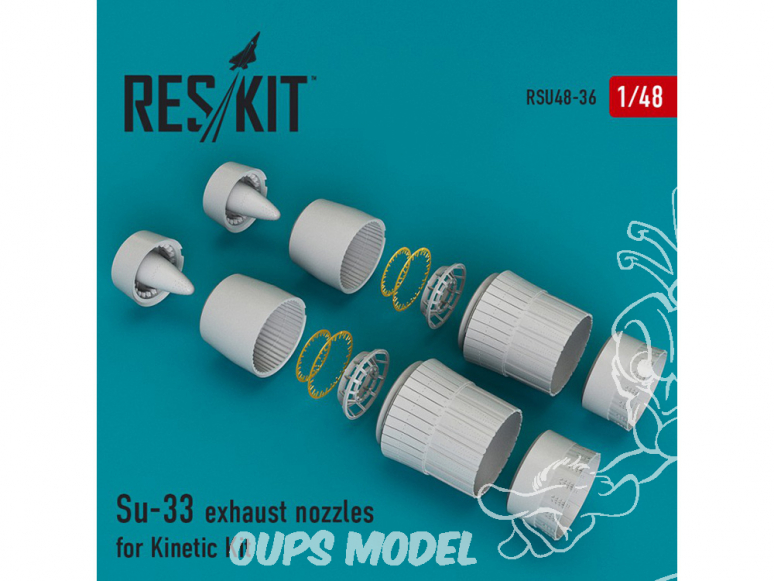 ResKit kit d'amelioration Avion RSU48-0036 Tuyère pour Su-33 kit Kinetic 1/48