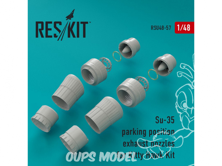 ResKit kit d'amelioration Avion RSU48-0057 Tuyère pour Su-35 position de Parking kit Kitty Hawk 1/48