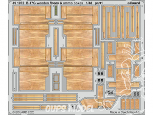 EDUARD photodecoupe avion 491072 Plancher bois & boites de munitions B-17G Hk Models 1/48