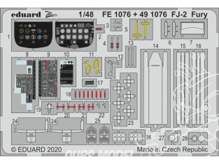 EDUARD photodecoupe avion 491076 Amélioration FJ-2 Fury Kitty Hawk 1/48