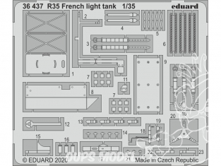 Eduard photodecoupe militaire 36437 Amélioration Char léger Français R35 Tamiya 1/35