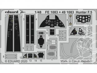 EDUARD photodecoupe avion 491083 Amélioration Hunter F.5 Airfix 1/48