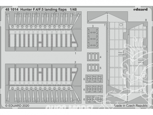 EDUARD photodecoupe avion 481014 Volets d'atterrissage Hunter F.4 / F.5 Airfix 1/48