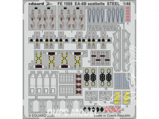 EDUARD photodecoupe avion FE1088 Harnais métal EA-6B Kinetic 1/48