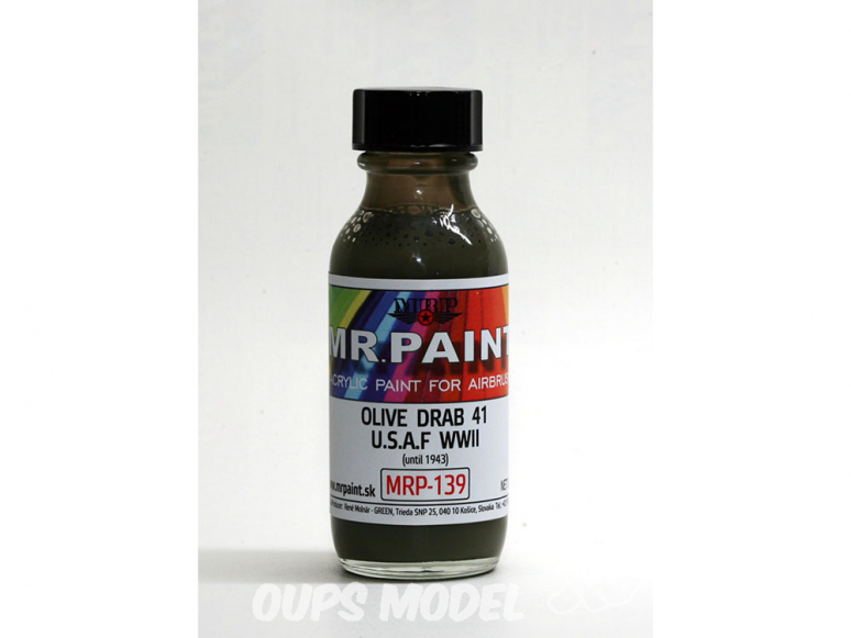 MRP peintures 139 OLIVE DRAB 41 avions U.S. WWII 30ml