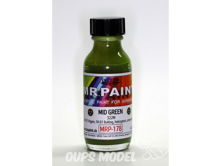 MRP peintures 178 VERT MOYEN 322M 30ml