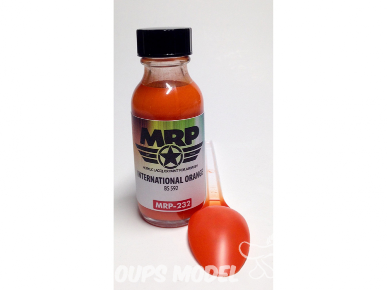 MRP peintures 232 INTERNATIONAL ORANGE BS 592 30ml