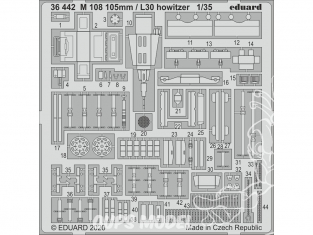 Eduard photodecoupe militaire 36442 Amélioration M108 105mm / L30 Howitzer AFV Club 1/35