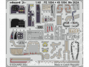 EDUARD photodecoupe avion 491094 Amélioration Messerschmitt Me 262A Hobby Boss 1/48