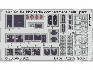 EDUARD photodecoupe avion 491091 Compartiment radio Heinkel He 111Z Icm 1/48