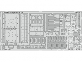 EDUARD photodecoupe hélicoptère 481020 Intérieur cargo Mi-24 Zvezda 1/48