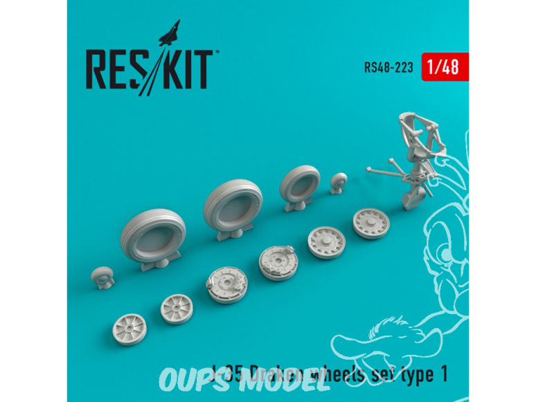 ResKit kit d'amelioration avion RS48-0223 Ensemble de roues pour J-35 Draken Type 1 1/48