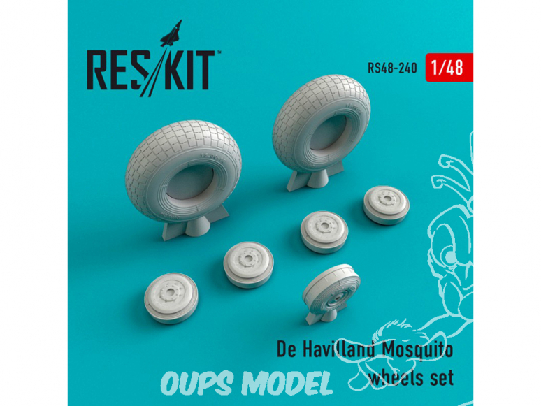 ResKit kit d'amelioration avion RS48-0240 Ensemble de roues pour De Havilland Mosquito 1/48