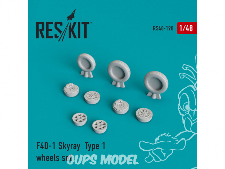 ResKit kit d'amelioration Avion RS48-0198 Ensemble de roues pour F4D-1 Skyray Type 1 1/48