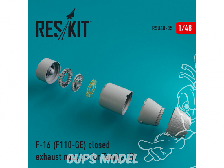 ResKit kit d'amelioration Avion RSU48-0085 Tuyère pour F-16 (F110-GE) fermée kit Tamiya 1/48