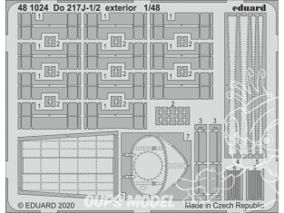 EDUARD photodecoupe avion 481024 Extérieur Dornier Do 217J-1/2 Icm 1/48
