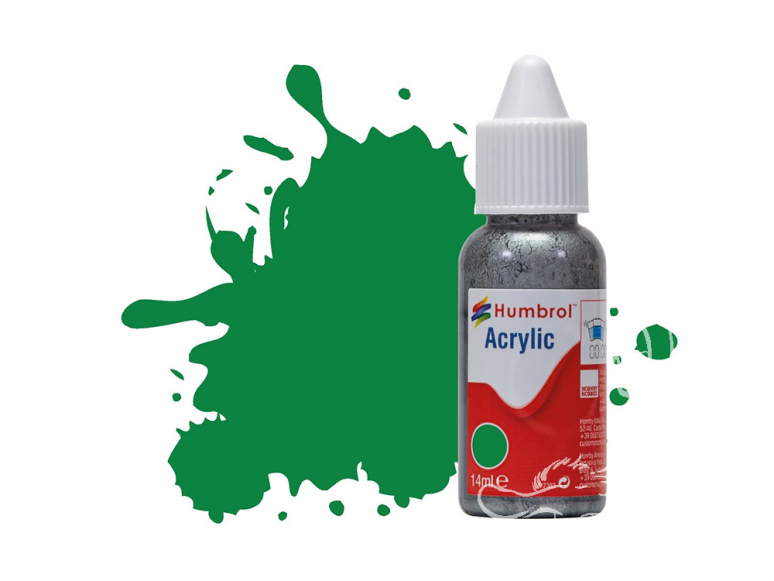 HUMBROL Peinture Acrylique 002 Vert émeraude Brillant Flacon compte-gouttes 14ml