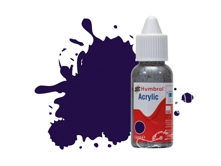 HUMBROL Peinture Acrylique 068 violet Brillant Flacon compte-gouttes 14ml