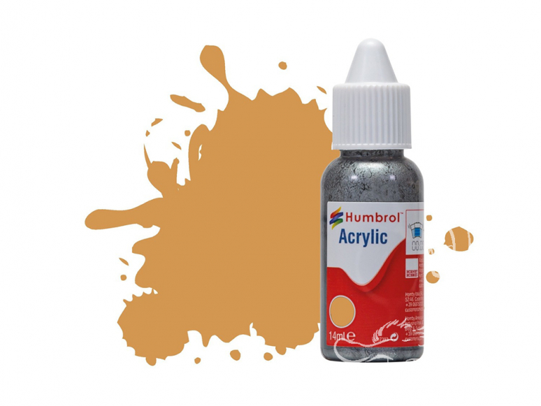 HUMBROL Peinture Acrylique 063 Sable Mat Flacon compte-gouttes 14ml