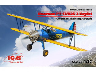 Icm maquette avion 32050 Stearman PT-17 / N2S-3 Kaydet, avion d'entraînement américain (100% nouveaux moules) 1/32