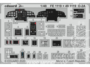 EDUARD photodecoupe avion FE1119 Zoom amélioration O-2A Icm 1/48