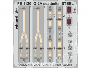 EDUARD photodecoupe avion FE1120 Harnais métal O-2A Icm 1/48
