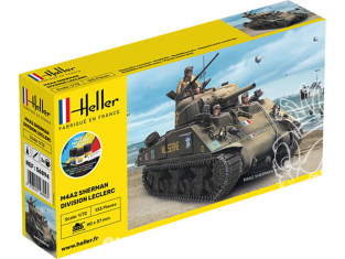 Heller maquette militaire vehicule 56894 Starter Set M4A2 SHERMAN DIVISION LECLERC 1/72