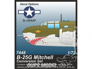 Cmk kit d'amelioration 7448 B-25G Mitchell Kit de conversion de nez de mitrailleuse 75 mm Kit Airfix 1/72