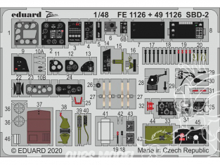 EDUARD photodecoupe avion FE1126 Zoom amélioration SBD-2 Academy 1/48