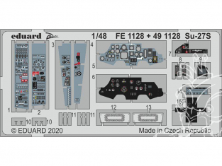 EDUARD photodecoupe avion 491128 Intérieur Sukhoi Su-27S Kitty Hawk 1/48