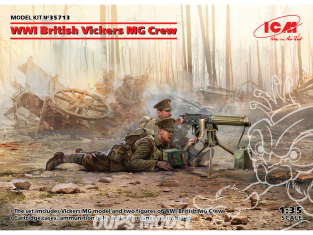 Icm maquette figurines 35713 WWI British Vickers MG Crew (Vickers MG et 2 figures) 100% nouveaux moules 1/35