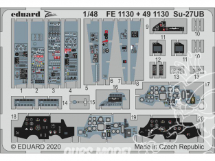 EDUARD photodecoupe avion 491130 Intérieur Sukhoi Su-27UB Kitty Hawk 1/48