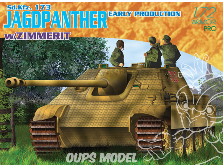 Dragon maquette militaire 7241 Sd.Kfz.173 Jagdpanther Early Production avec Zimmerit 1/72