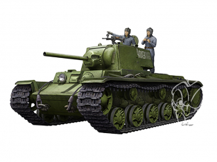 TRUMPETER maquette militaire 09597 KV-1 1942 Char à tourelle simplifiée avec équipage de char 1/35