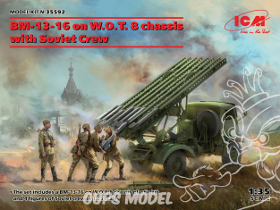 Icm maquette militaire 35592 BM-13-16 sur W.O.T. 8 châssis avec équipage soviétique 1/35