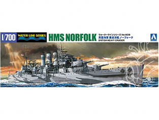 Aoshima maquette bateau 056707 HMS Norfolk (78) croiseur lourd 1/700