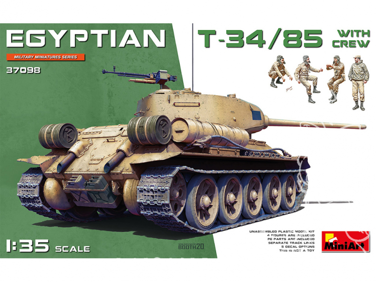 Mini Art maquette militaire 37098 T-34/85 EGYPTIAN avec Equipage 1/35