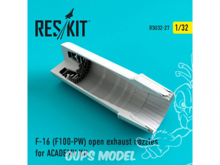 ResKit kit d'amelioration avion RSU32-027 Tuyère pour F-16 (F100-PW) open kit ACADEMY 1/32