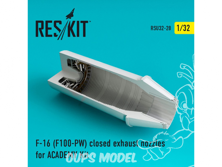 ResKit kit d'amelioration avion RSU32-028 Tuyère pour F-16 (F100-PW) closed kit ACADEMY 1/32