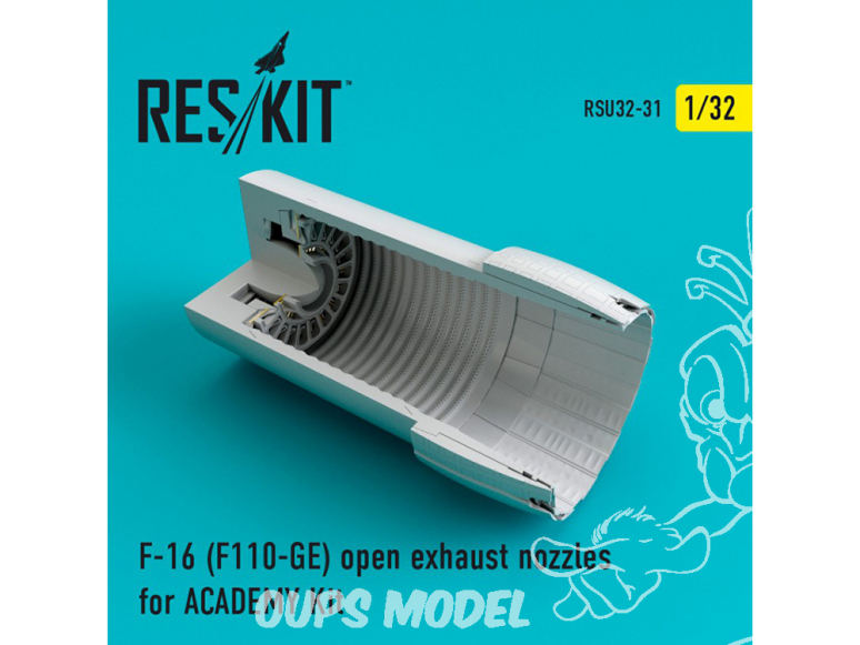 ResKit kit d'amelioration avion RSU32-031 Tuyère pour F-16 (F100-GE) open kit ACADEMY 1/32