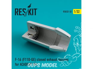 ResKit kit d'amelioration avion RSU32-032 Tuyère pour F-16 (F100-GE) closed kit ACADEMY 1/32