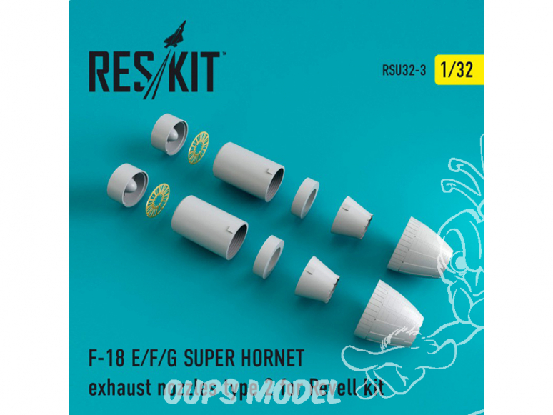 ResKit kit d'amelioration avion RSU32-003 Tuyère pour F-18 SUPER HORNET Type 2 kit Revell 1/32