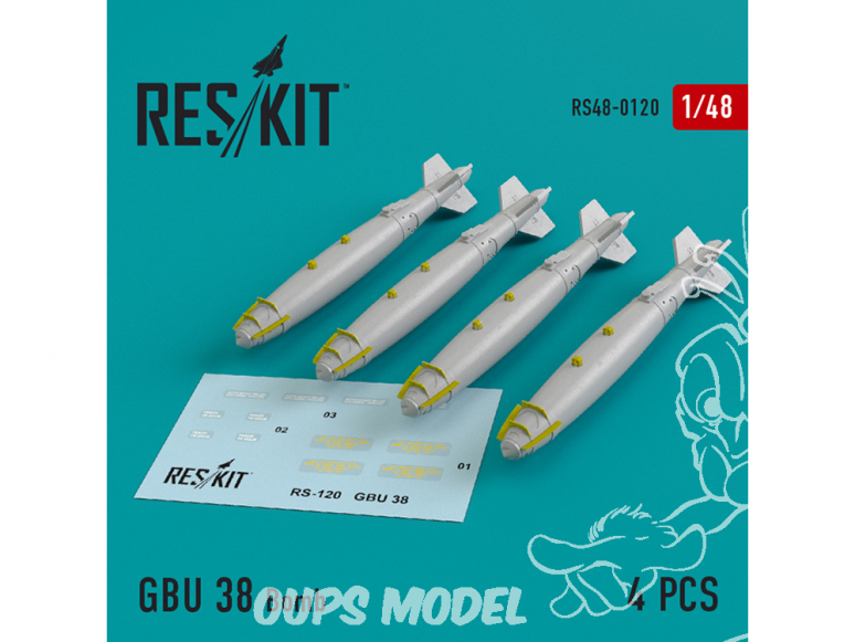 ResKit kit d'amelioration Avion RS32-0120 GBU 38 Bombe (4 pièces) 1/32