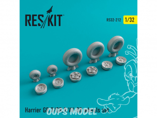 ResKit kit d'amelioration Avion RS32-0212 Ensemble de roues resine Harrier GR.7 / GR.9 / AV-8B 1/32