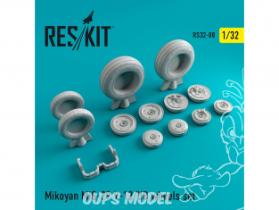 ResKit kit d'amelioration Avion RS32-0088 Ensemble de roues resine MiG-29 (9-12) UB 1/32