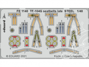 EDUARD photodecoupe avion FE1140 Harnais métal TF-104G Late Kinetic 1/48